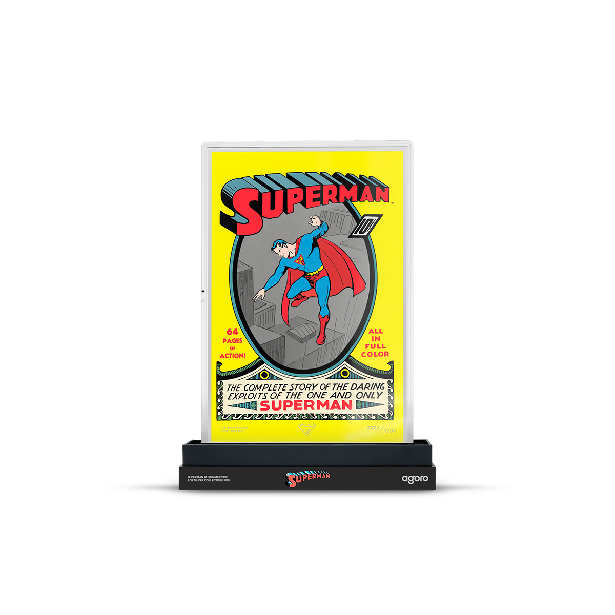 AGORO - Warner Bros. - Superman Comic Covers - Superman #1: Summer 1939 Foil - 10 oz Silver Foil
