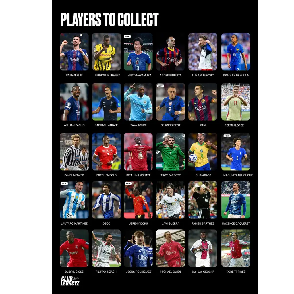 Club Legacyz Icons 4th Edition World Heroes Football Cards - Display